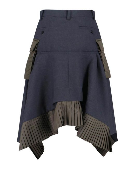 Sacai Blue Midi Skirt