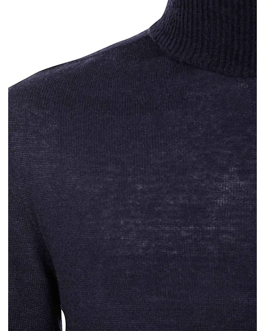 MD75 Blue Turtle Neck Cashmere Sweater for men