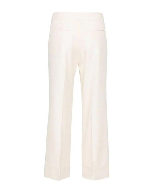 Peserico White Side Zip Cropped Pants