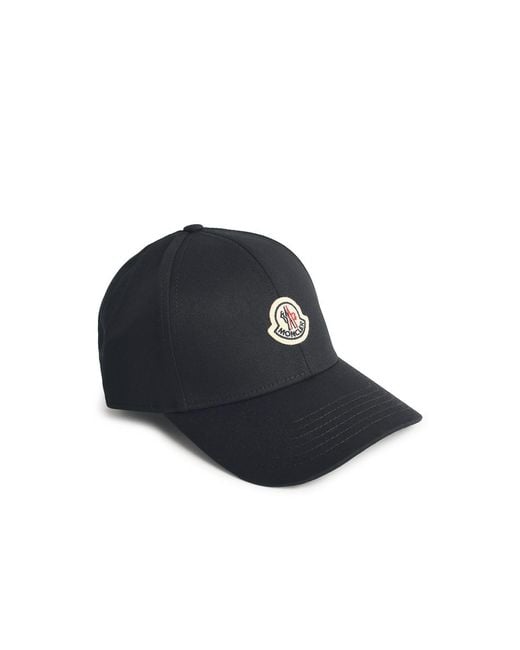 Moncler Black Cotton Cap for men