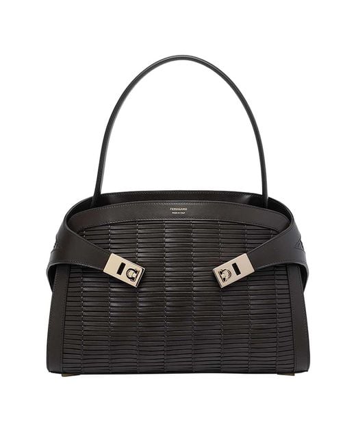 Ferragamo Black Small Hug Handbag