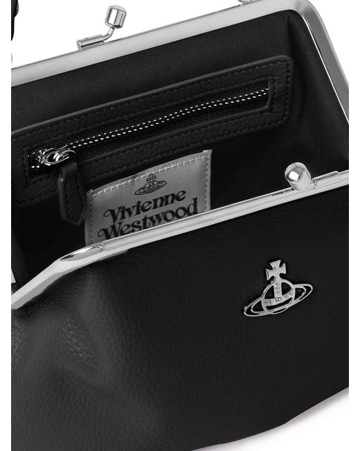 Vivienne Westwood Black Granny Frame Bag With Logo