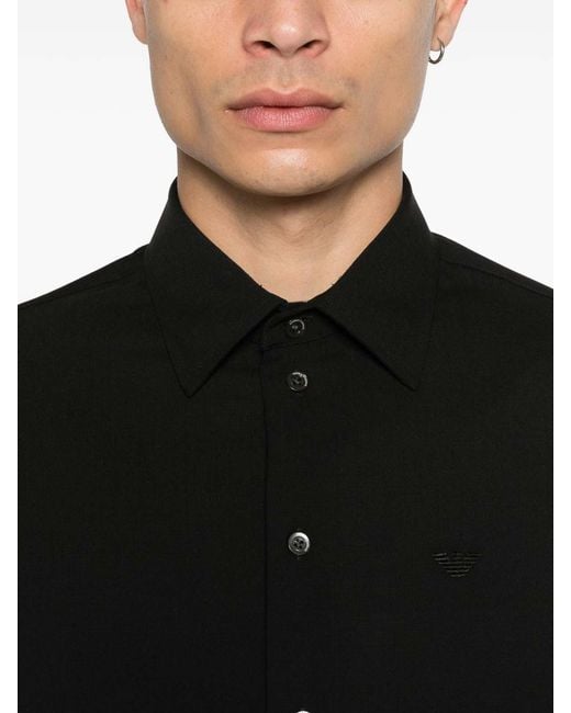 ARMANI EXCHANGE Black Wool Shirt for men