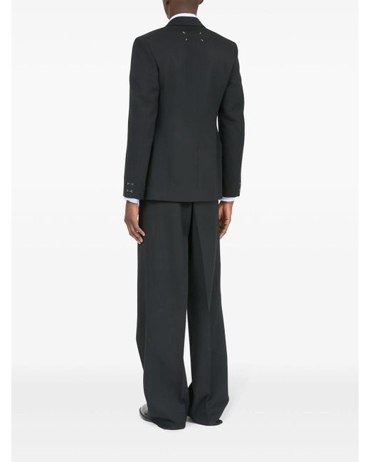Maison Margiela Black Four-Stitch Wool Blazer for men