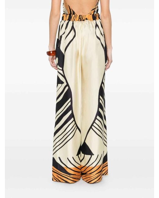 Raquel Diniz White Abstract-Pattern Trousers