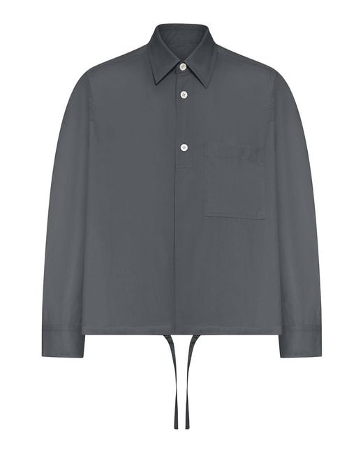 Lardini Gray Cotton And Silk Blend Research Shirt for men