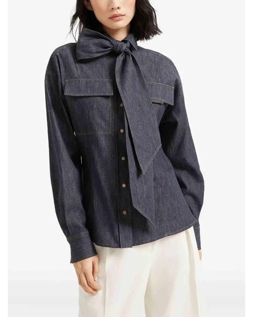 Brunello Cucinelli Blue Denim Shirt