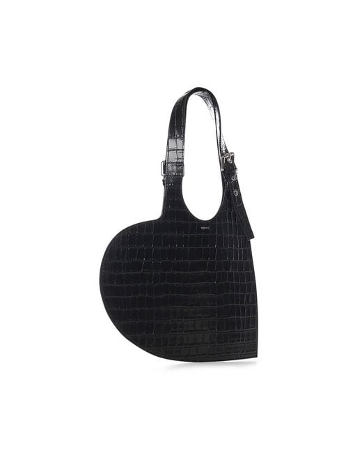 Coperni Black Croco Heart Leather Bag