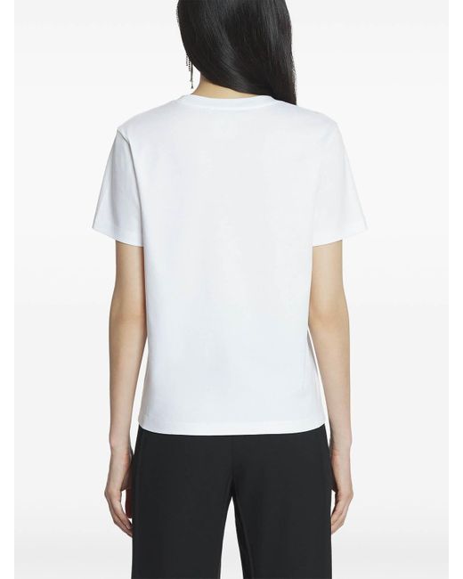 Lanvin White Embroidered Script Logo T-Shirt