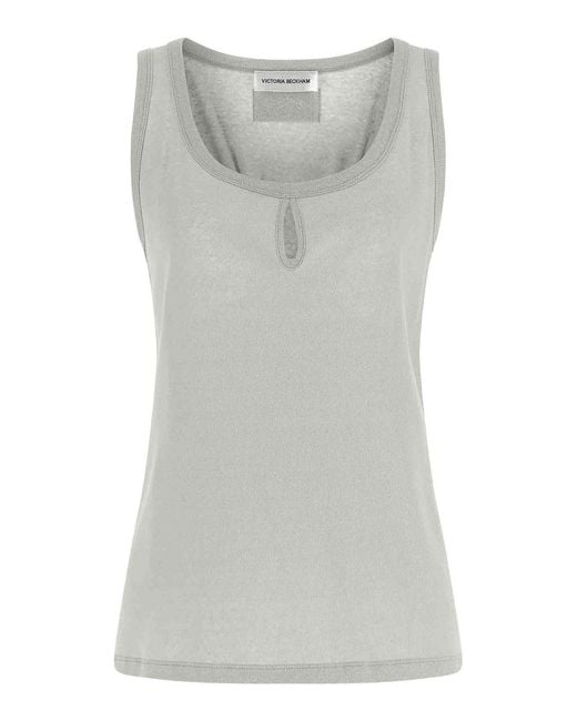 Victoria Beckham Gray Split Tank Top
