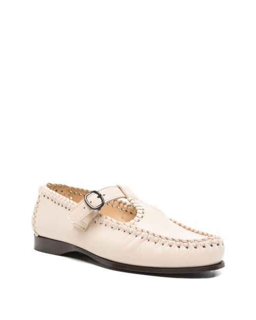 Hereu White Alcover Leather Loafers