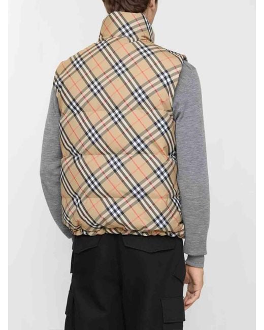 Piumino Smanicato Snoshill Check Reversibile-Uomo di Burberry in Brown da Uomo