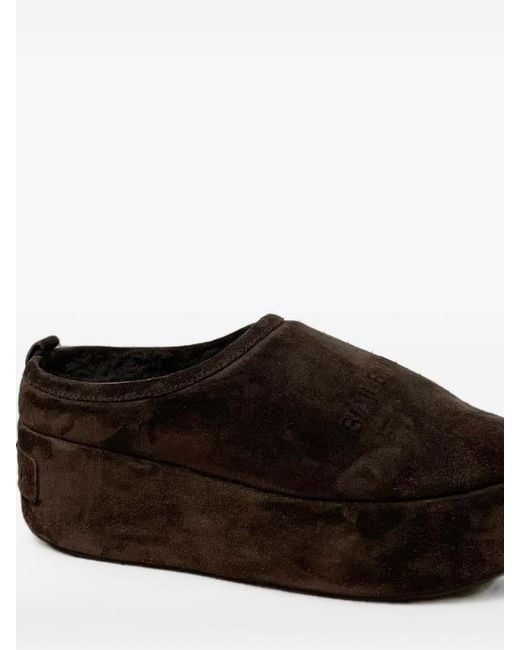 Balenciaga Brown Alaska Soft Platform Mule