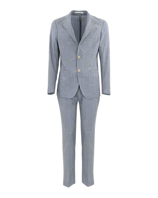 Eleventy Blue Single-Breasted Light Pinstripe Suit for men