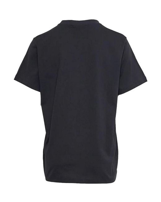 Ganni Black Heavy Cotton Jersey Embroidery Anglais