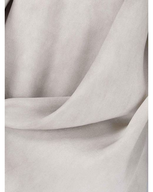 Uma Wang White Anaya Midi Silk Blend Dress