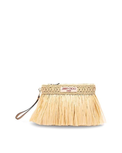 Jimmy Choo Natural Zipped Flat Pouch