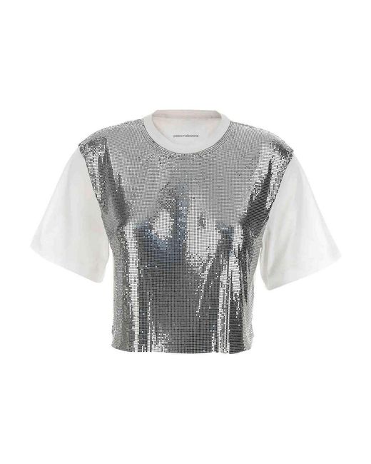 Rabanne Gray Metal Mesh T-Shirt
