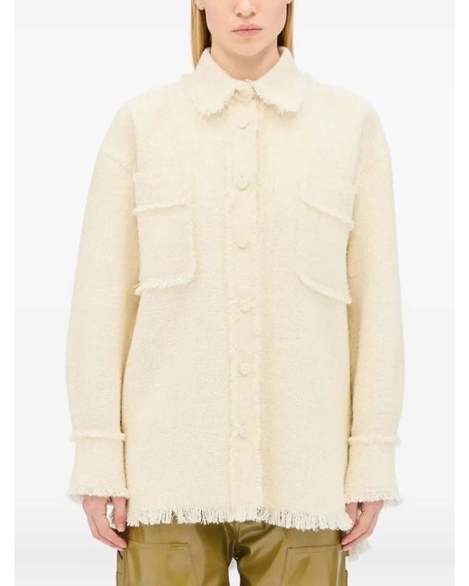 MSGM Natural Msgm Ivory Shirt Jacket