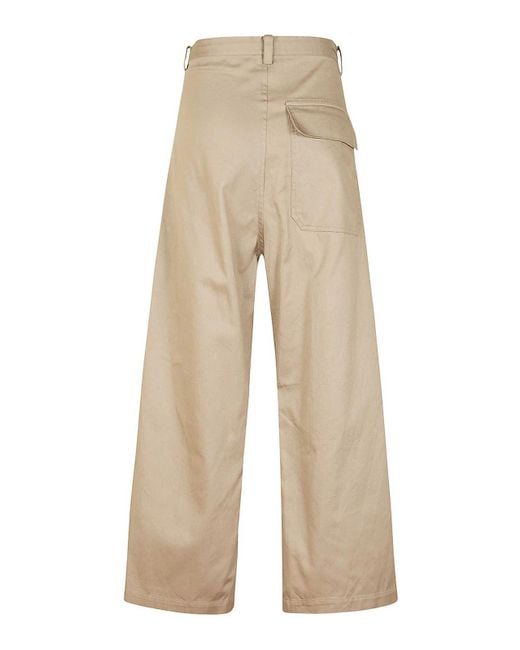 Yohji Yamamoto Natural Trousers With Asymmetric Cuts