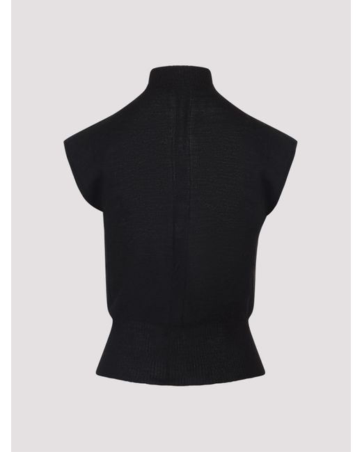 Rick Owens Black Short Sleeves Turtle Top