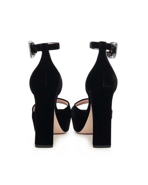 Velvet Platform Sandals