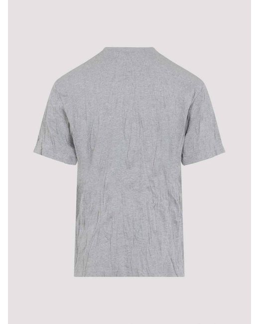 Bottega Veneta Gray Crushed Cotton Si-Si T-Shirt for men
