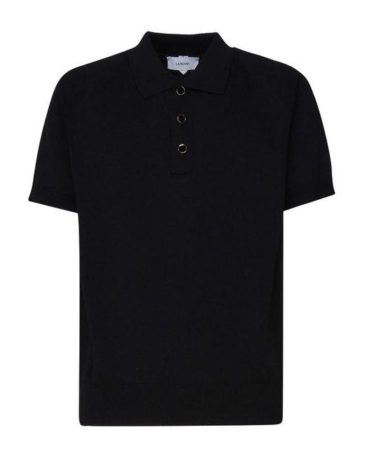 Lardini Black Cotton Blend Polo Shirt for men