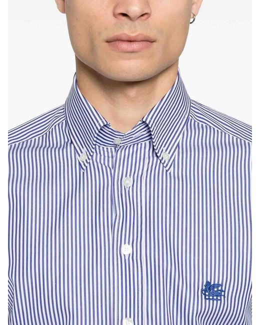 Etro Purple Shirt Roma Logo Bd for men