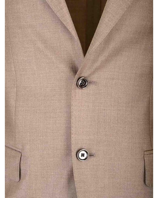 Lardini Brown Single Breasted Wool Suit for men