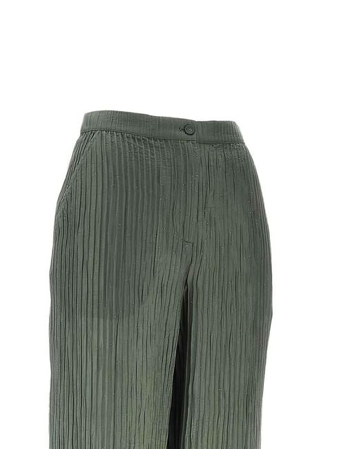 Emporio Armani Green Crepe Trousers