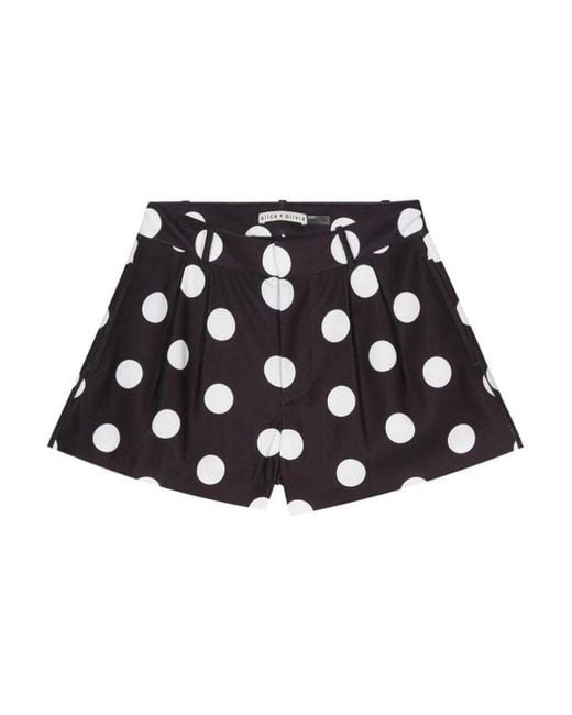 Alice + Olivia Black Polka Dots Shorts