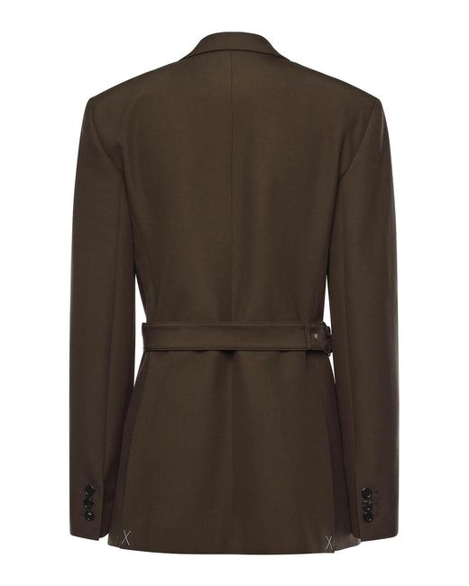 Loewe Green Draped Wool Jacket