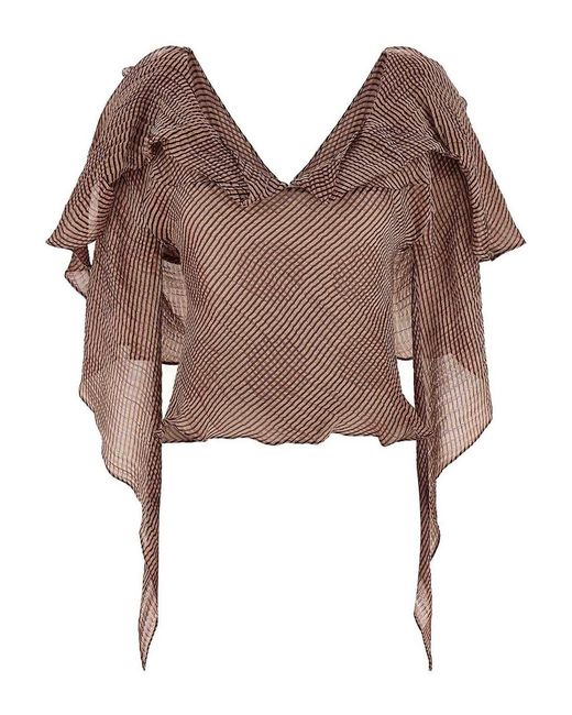 Kiko Kostadinov Brown Plexus Blouse