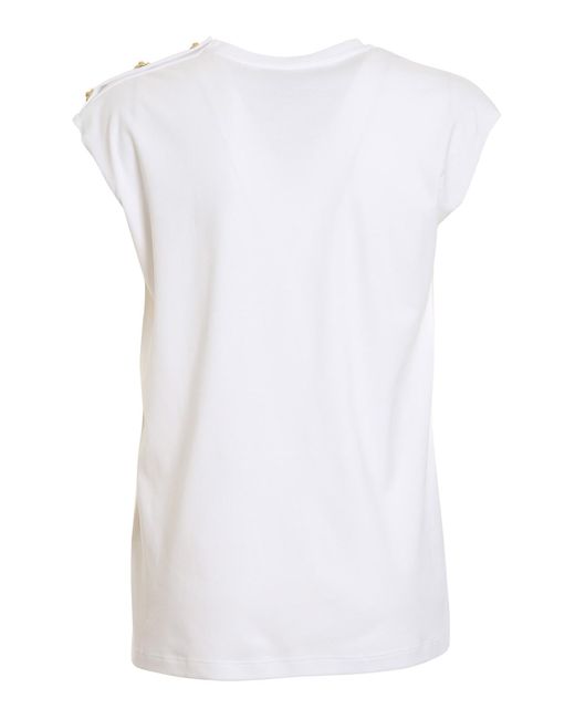 Philipp Plein White Logo Embroidery Tank Top With Buttons