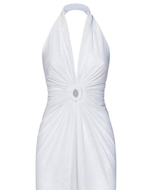 Fisico White Tulle Maxi Dress
