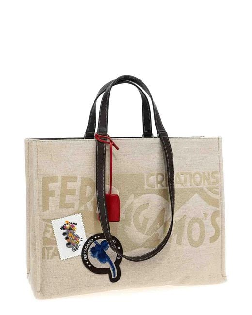 Ferragamo Natural Tote Bag L Shopping Bag