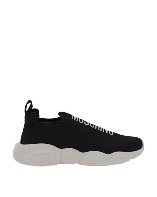 Moschino Black Teddy Low Socks Sneakers for men