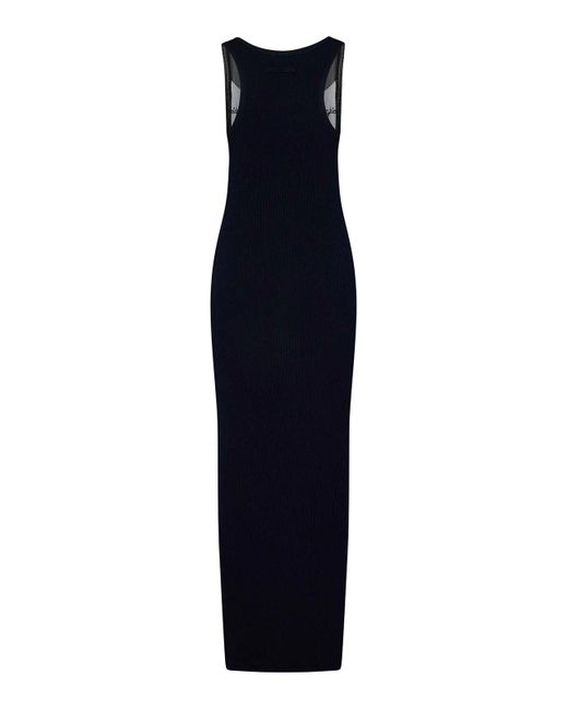 Jean Paul Gaultier Black Tulle And Viscose Blend Dress