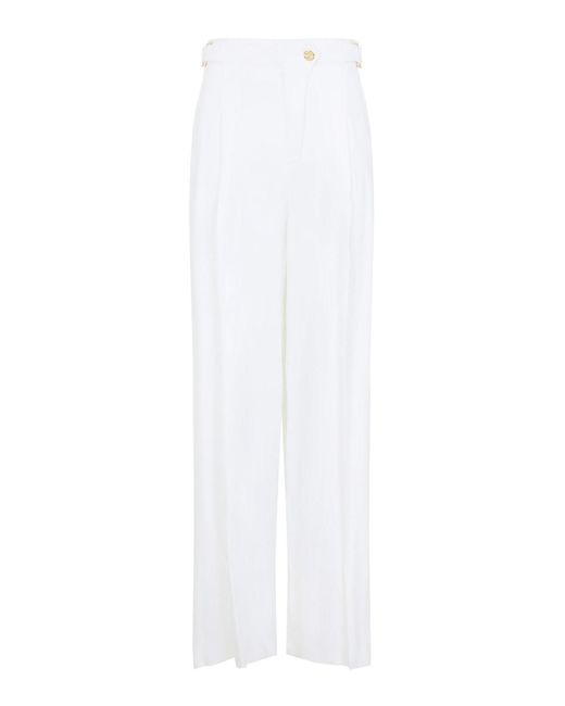 Elisabetta Franchi White Linen Pants