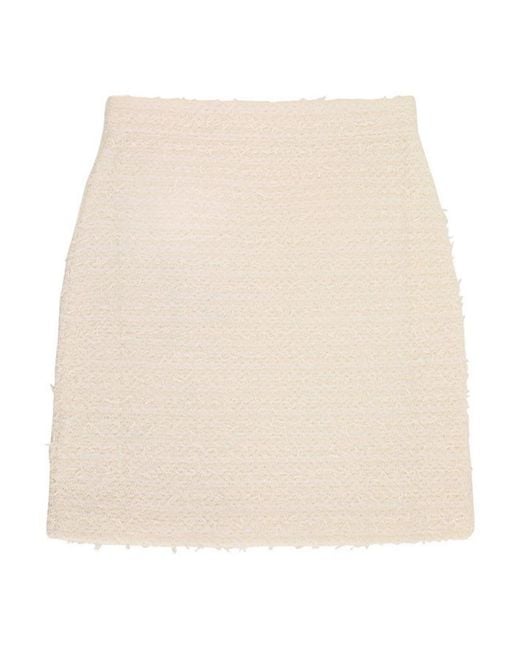 Self-Portrait Natural Bouclé Skirt