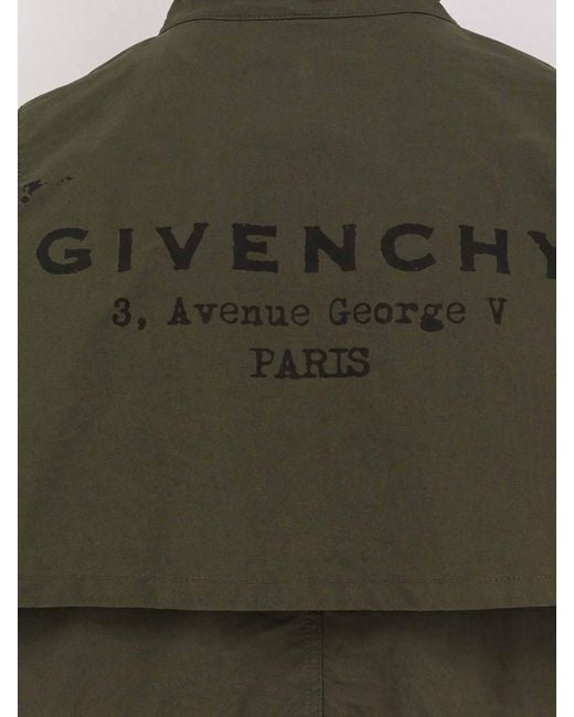 Givenchy Green Water-Proof Cotton Parka Jacket for men