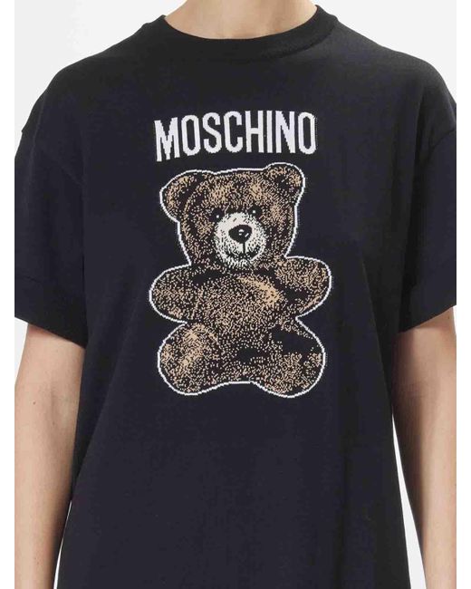 Moschino Black Orsetto Adrian Shirt Dress