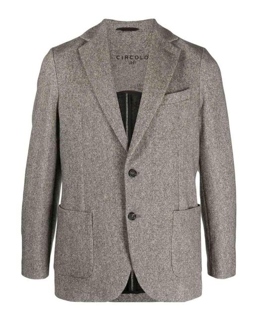 Circolo 1901 Gray Single-breasted Cotton Jacket for men
