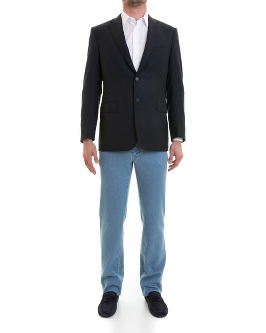 Brioni Black Brunico Two-Buttons Wool Blazer for men