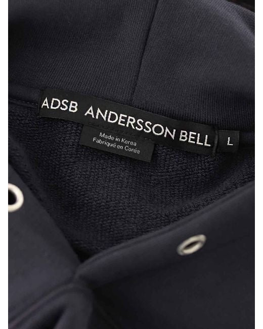 ANDERSSON BELL Blue Adsb Heart Hoodie for men