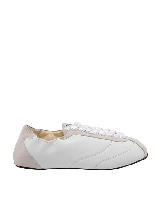 Repetto White Silk Tennis Sneakers