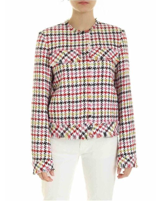Karl Lagerfeld White Jacket With Fringes On The Edges