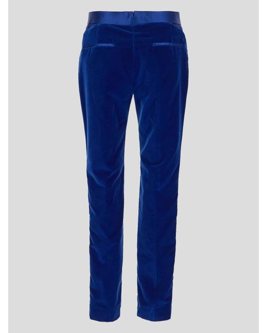 Tom Ford Blue Trousers With Trim