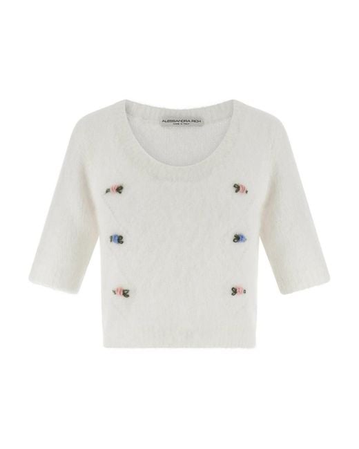 Alessandra Rich White Sweaters